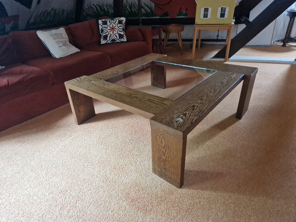 salontafel, Huis en Inrichting, Tafels | Salontafels, Ophalen, Gebruikt, 50 tot 100 cm, Vierkant