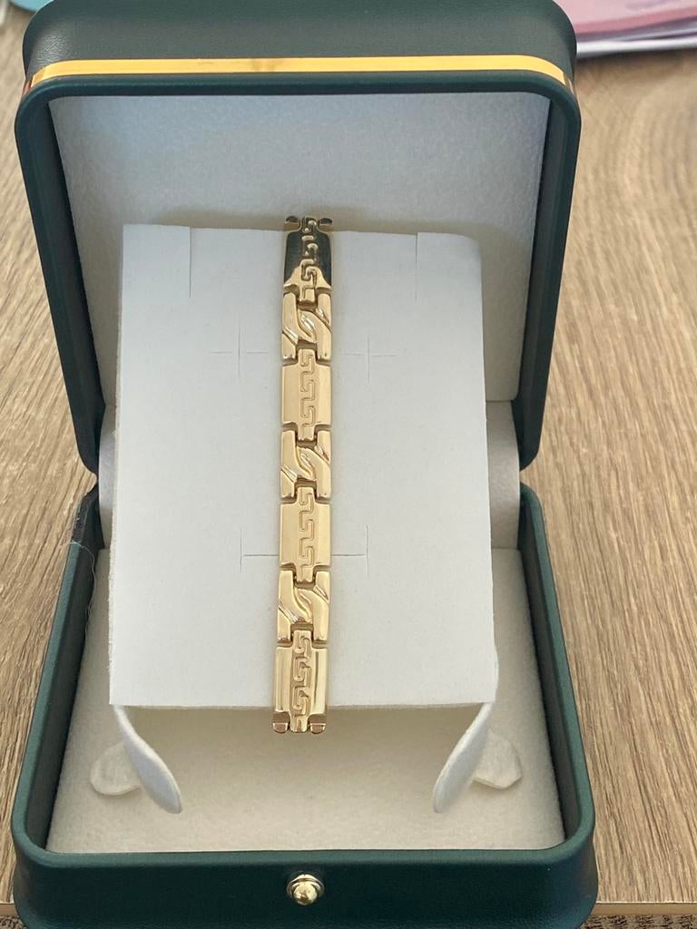 14 karaat gouden heren armband gemerkt 585, Ophalen of Verzenden, Nieuw, Goud, Goud