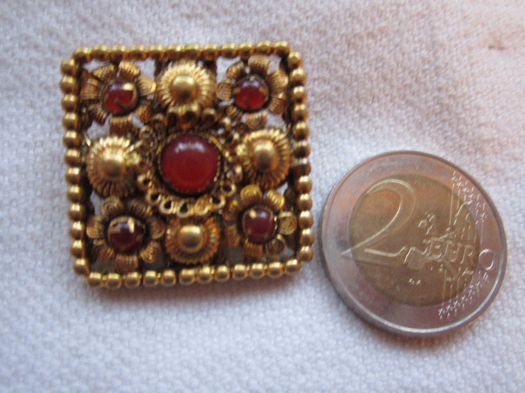 23.  Schitterende oude broche, heel apart, Ophalen, Overige materialen, Broche