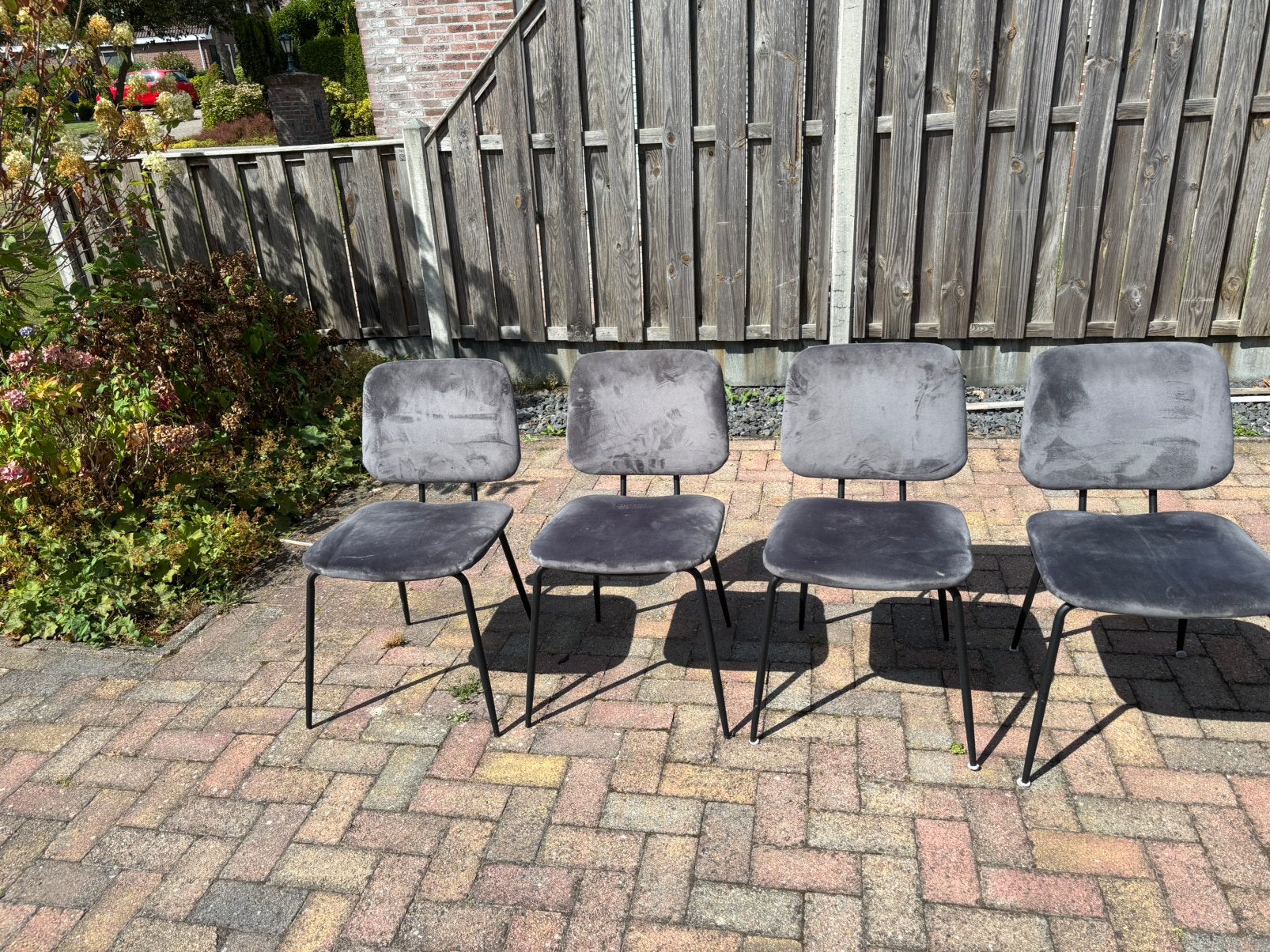 Nette eetkamerstoelen, Huis en Inrichting, Ophalen, Zo goed als nieuw, Grijs, Vier