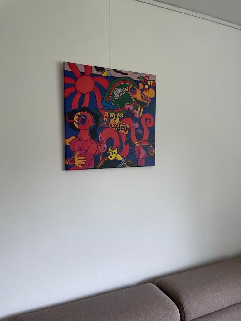 Corneille stijl canvas – limited edition 1988 – Cobra kunst, Ophalen