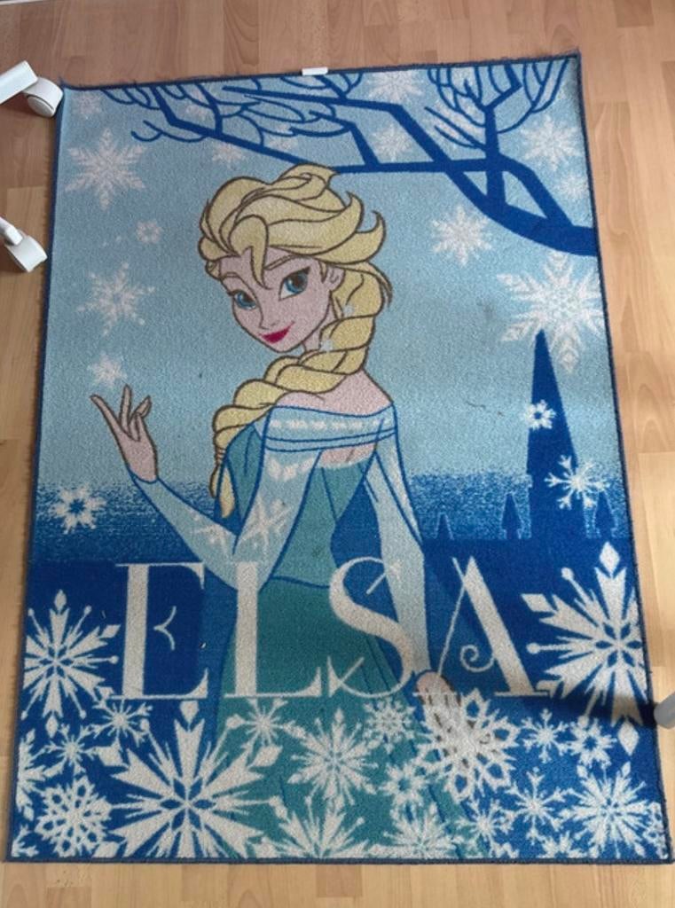 Disney Frozen kleed Elsa blauw lichtblauw 0,95 x 1,30 m, Gebruikt, 100 tot 150 cm, Blauw, Rechthoekig
