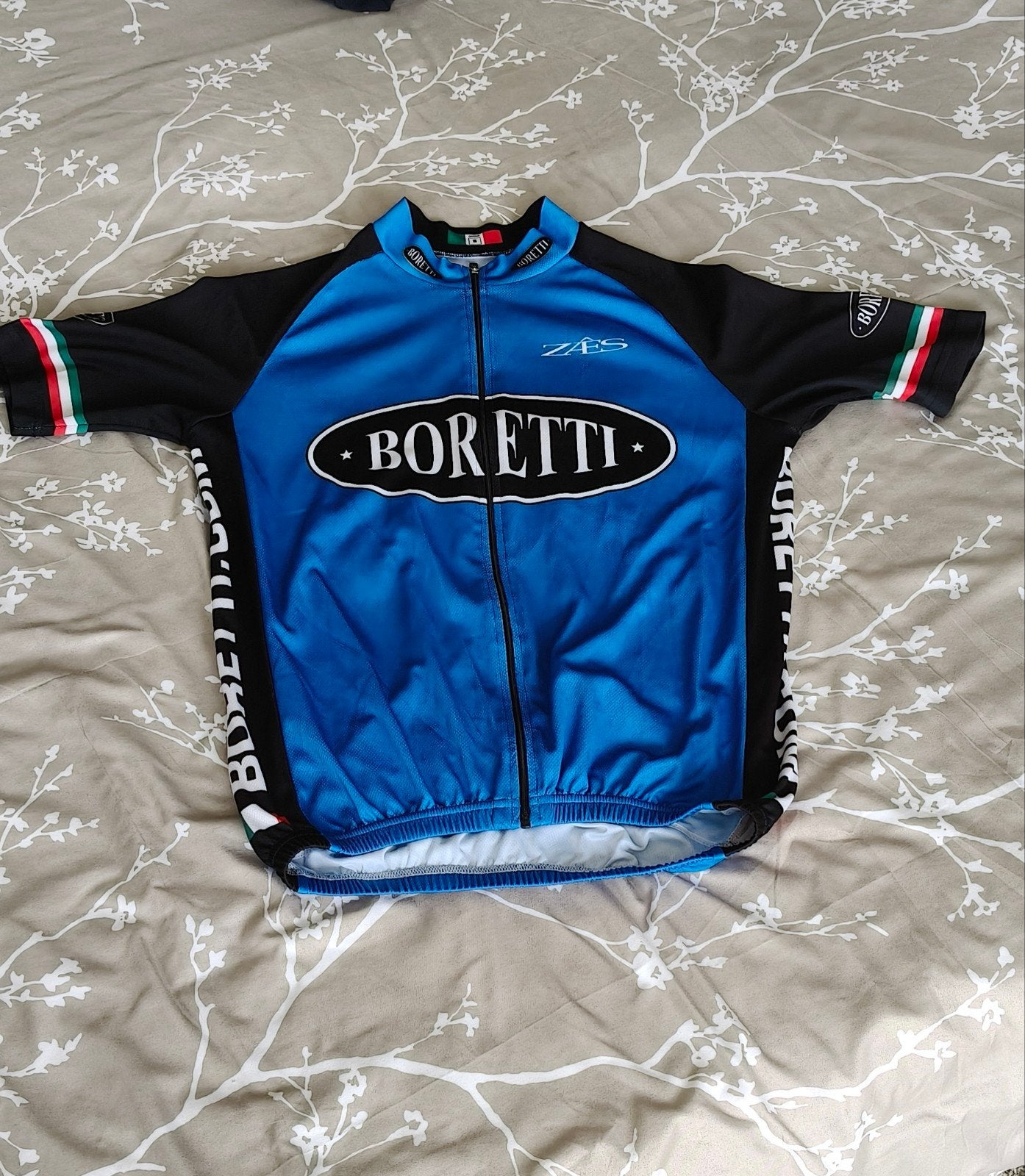Boretti Fiets Shirt Maat S - Blauw/Zwart, Ophalen of Verzenden, Gebruikt, Helm