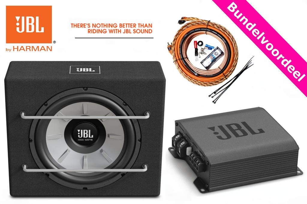 JBL Stage 1200B + JBL GT 80021 Versterker + Kabelset, Auto diversen, Autospeakers, ., Nieuw, Ophalen of Verzenden, .