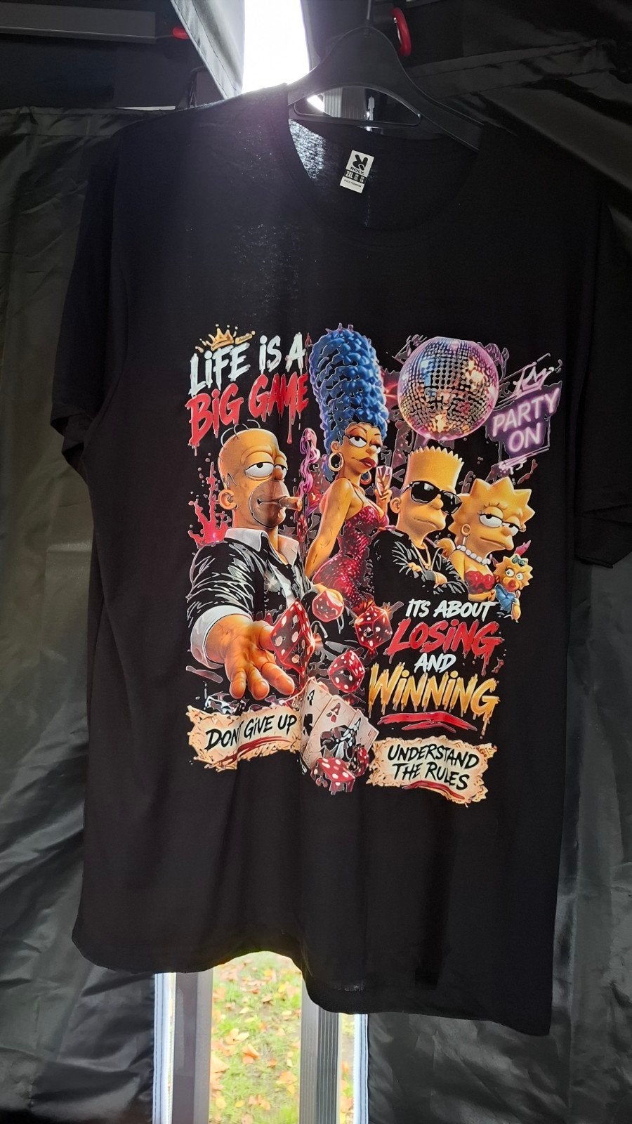 Heren T-shirt XXL met The Simpsons print, Onbekend, Zwart, Nieuw, Overige maten