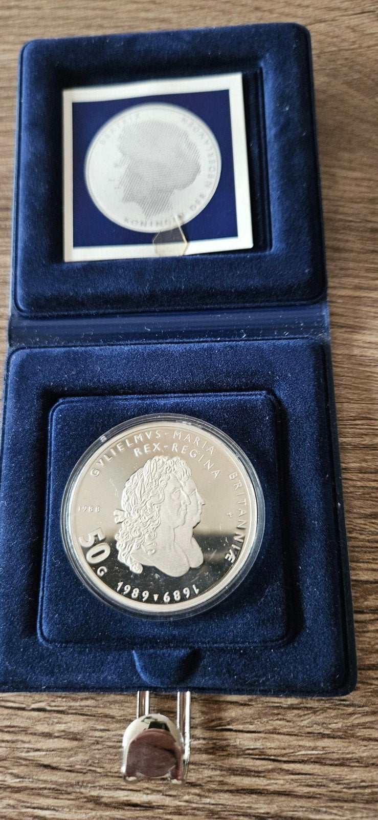 Zilveren 50 gulden proof 1988 Willem en Mary, Koningin Beatrix, Zilver, Ophalen of Verzenden, Losse munt