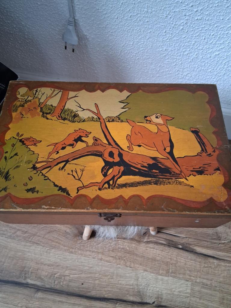 Prachtige oude houtendoos, Antiek en Kunst, Antiek | Speelgoed, Ophalen of Verzenden