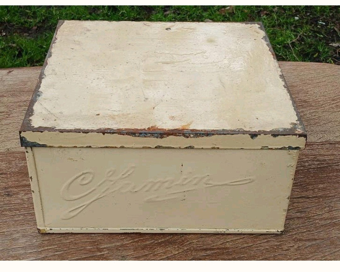 Vintage Jamin koekjesblik - Crèmekleurig, Ophalen of Verzenden