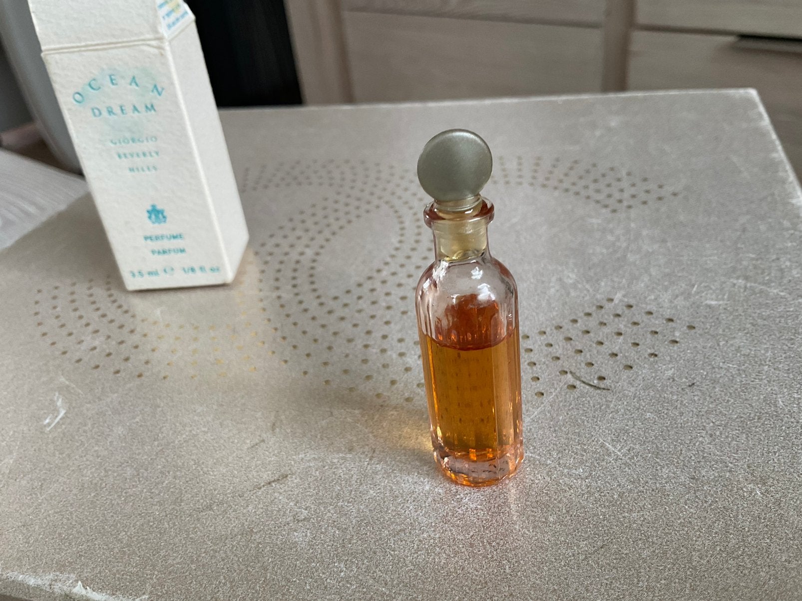 Ocean dream Giorgio Beverly Hills parfum 3.5ml zeldzaam, Verzamelen, Parfumverzamelingen, Ophalen of Verzenden, Zo goed als nieuw
