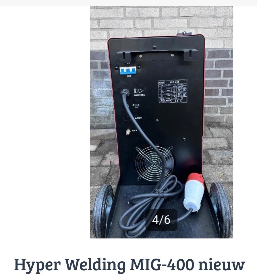 Hyper Welding   Mig400 lasapparaat, Ophalen of Verzenden, Nieuw, 150 tot 250 ampère, Elektroden