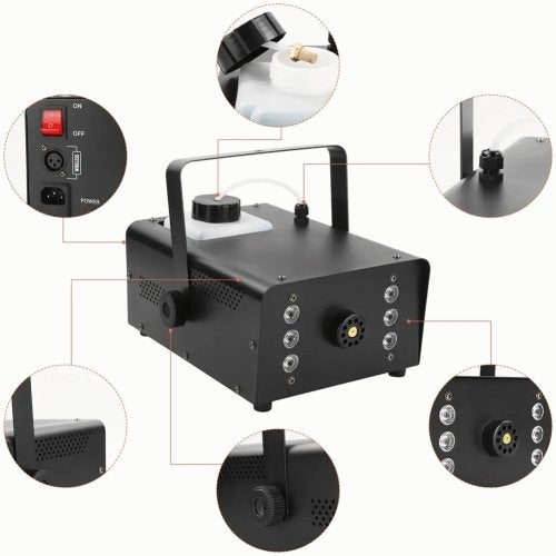 DJLicht 1500W rookmachine met 6 leds, Geluidgestuurd, Nieuw, Ophalen of Verzenden, .