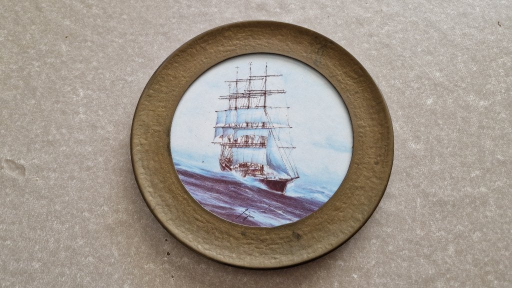 vintage wandbord zeilschip, Antiek en Kunst, Ophalen of Verzenden