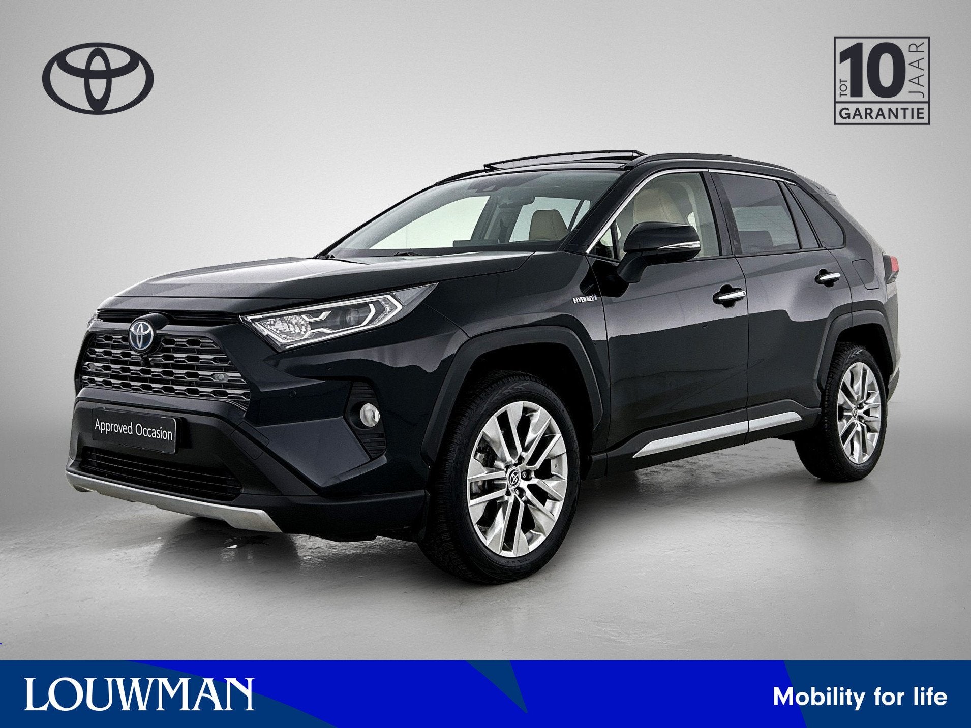 Toyota RAV4 2.5 Hybrid AWD Executive | Navigatie | Leder | P, Automaat, 12 maanden, Gebruikt, Beige