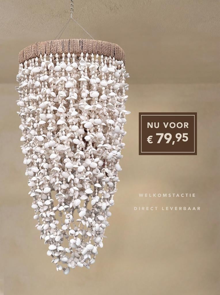 Bohemian Schelpen Kroonluchter, Verzenden, Nieuw, Overige materialen, Ibiza
