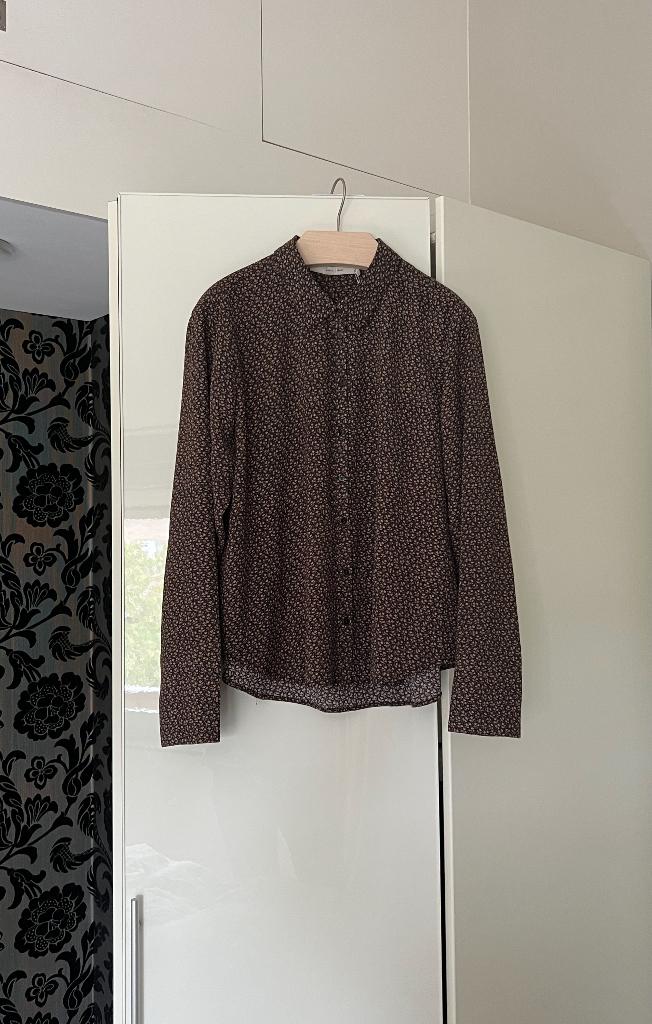 NIEUW blouse met kleine bruine print donkere ondergrond; XXL, Bruin, Blouse of Tuniek, Costa Mani, Nieuw