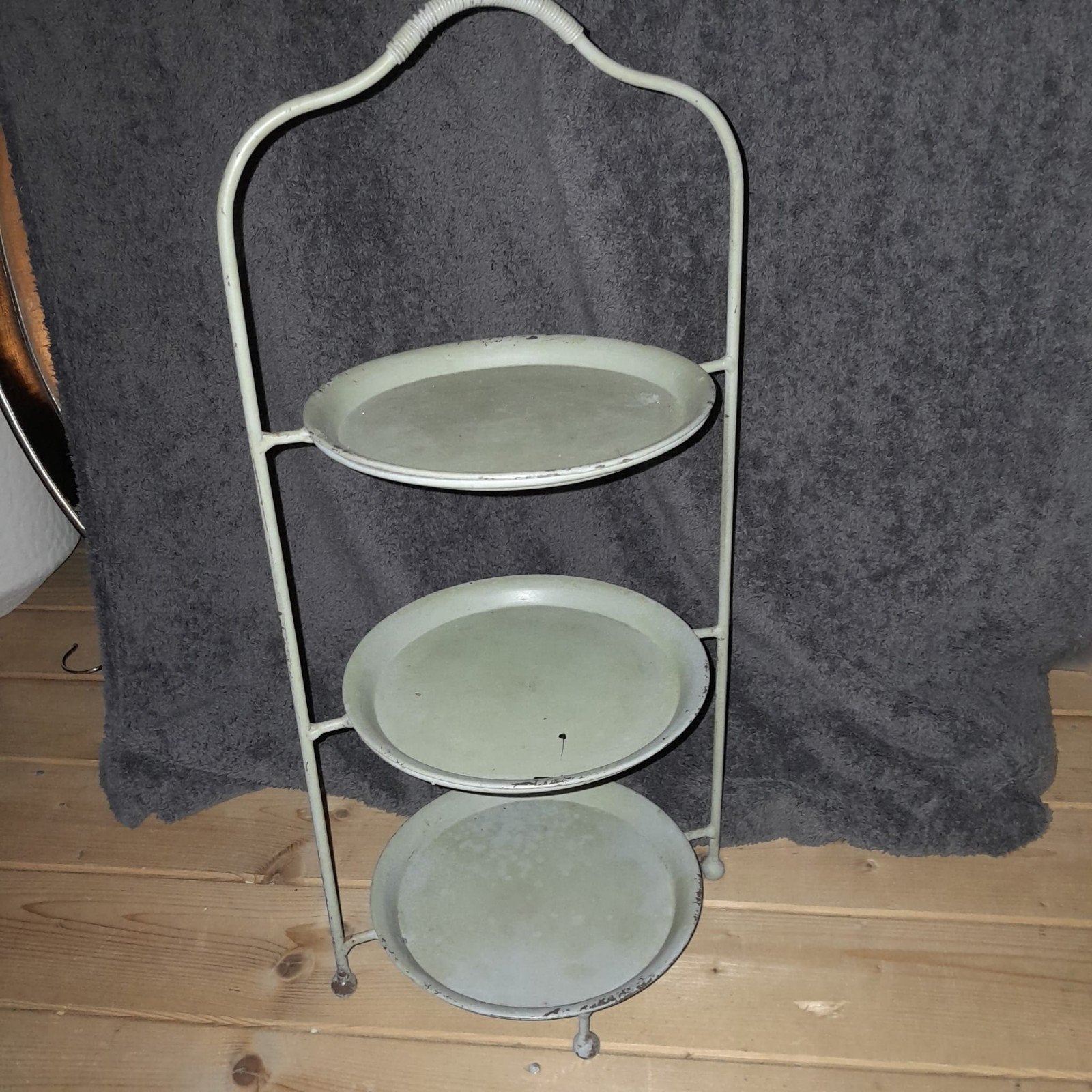 Vintage metal etagere met 3 lagen, Antiek en Kunst, Ophalen