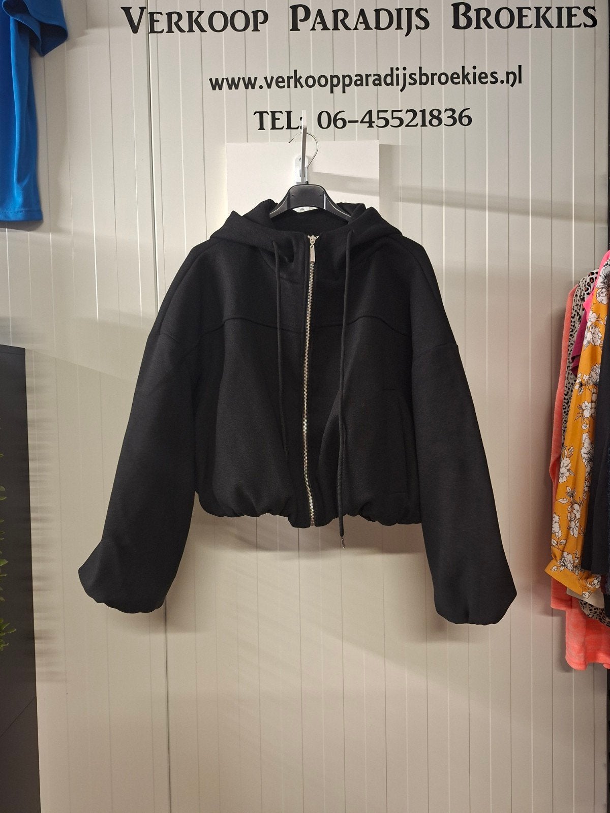 zwarte Dames pof jas maat l t/m xxxl, Zwart, Maat 42/44 (L), Nieuw, Ophalen of Verzenden