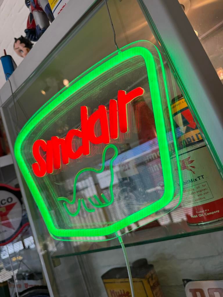 Sinclair Neon Lichtbak - Vintage Reclame Dino Logo, Gebruikt, ., Lichtbak of (neon) lamp, Ophalen of Verzenden
