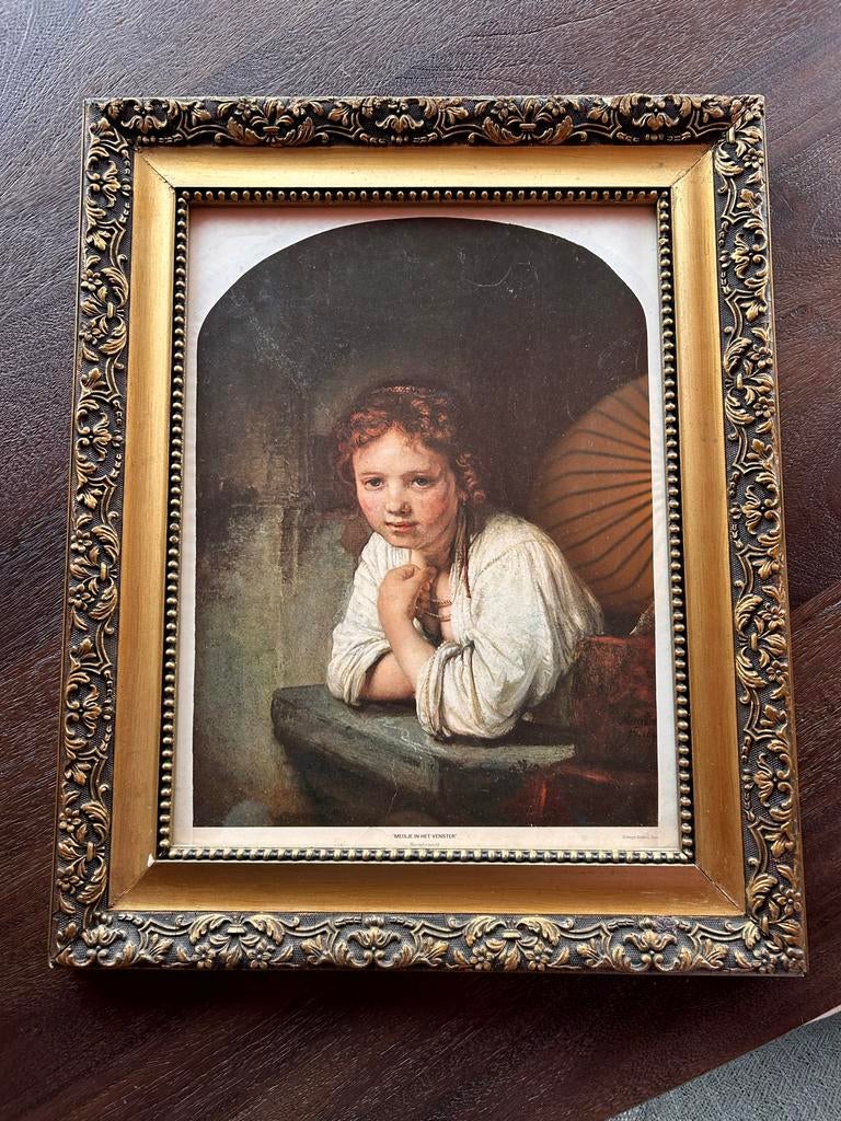 Meisje in het venster schilderij, Antiek en Kunst, Ophalen of Verzenden