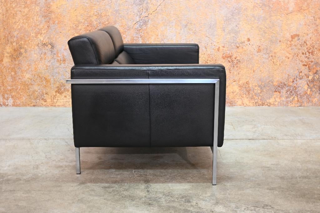 Als NIEUW! zwarte leren Harvink Kadanz design bank, Harvink, Harvink, 150 tot 200 cm, Tweepersoons