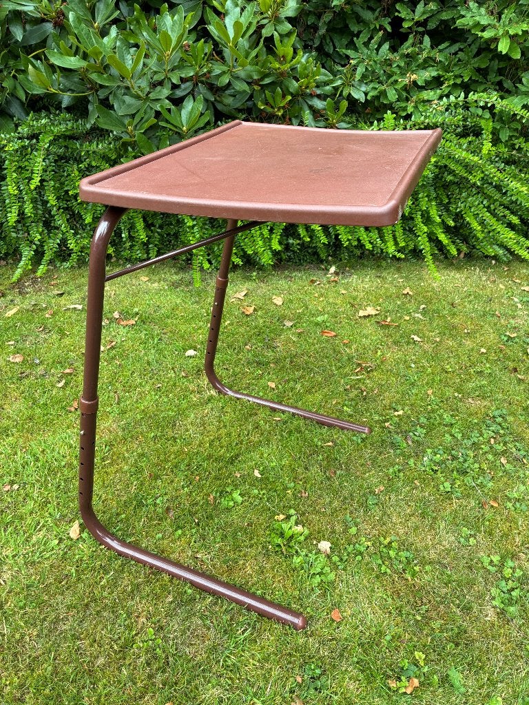 Table-mate inklapbaar vouwtafeltje bijzettafel, Huis en Inrichting, Ophalen, Gebruikt, 60 cm of meer, Rechthoekig