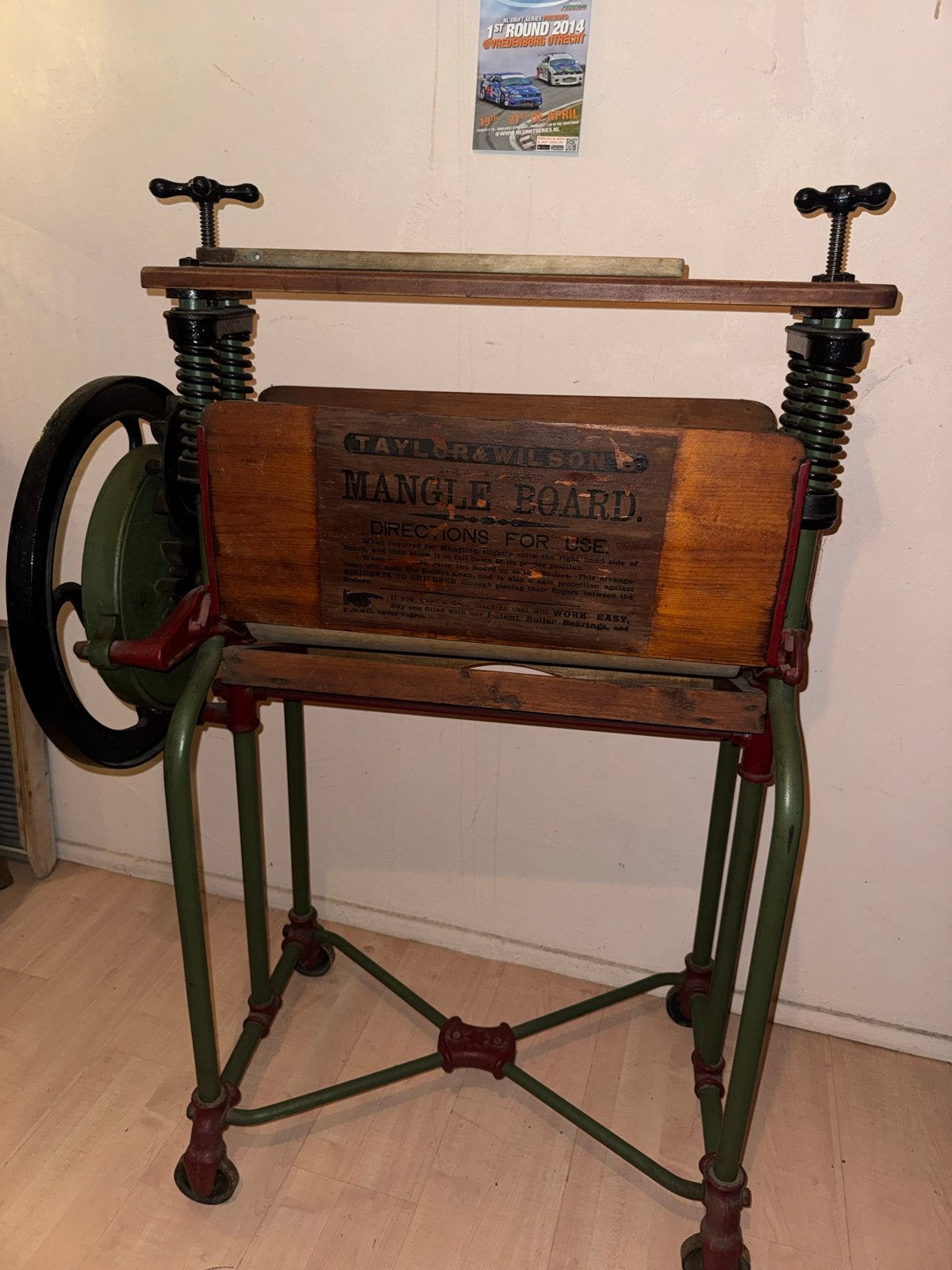 Antieke Mangel / Wringer - Decoratief en Functioneel, Ophalen, Gebruikt, Minder dan 85 cm