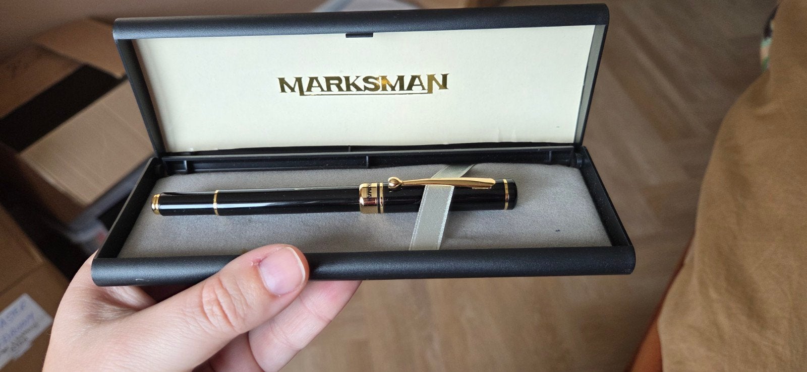 Vintage Marksman vulpen met originele doos, Overige merken, Gebruikt, Met doosje, Ophalen of Verzenden