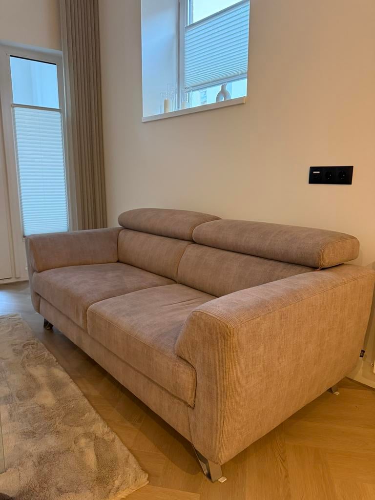 Licht bruine bank, Huis en Inrichting, Ophalen, Gebruikt, 150 tot 200 cm, Tweepersoons