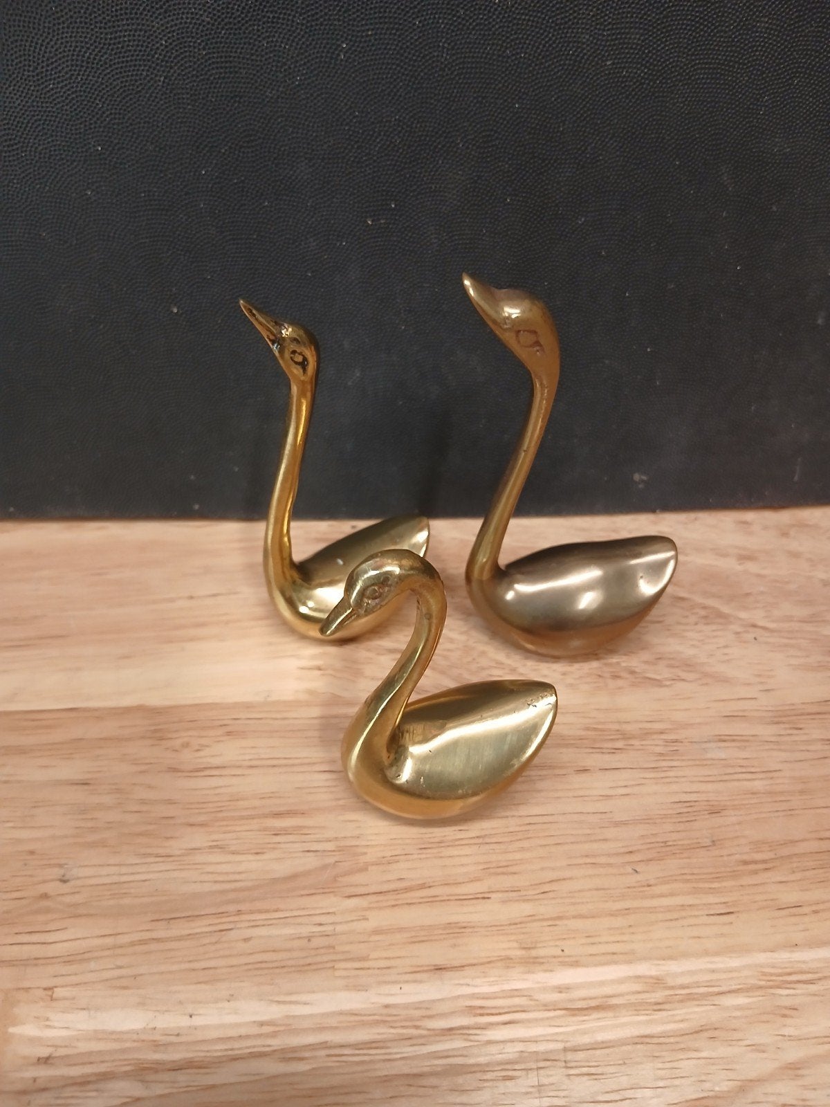 Set van 3 messing zwanen beeldjes, Ophalen of Verzenden, Koper