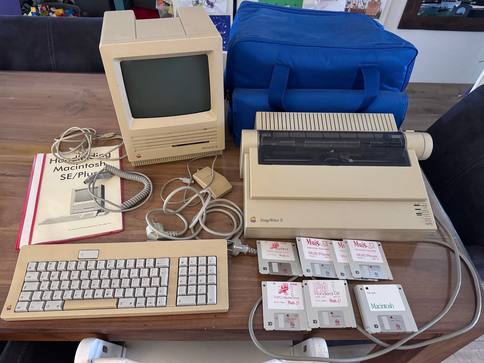 Vintage Apple Macintosh SE met printer en accessoires, Computers en Software, Vintage Computers, Ophalen