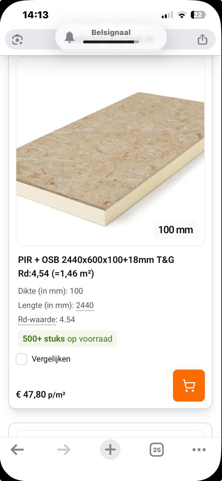 Isolatieplaat OSB plus pir, Ophalen, Zo goed als nieuw, Hardschuim (Pir), Minder dan 5 m²