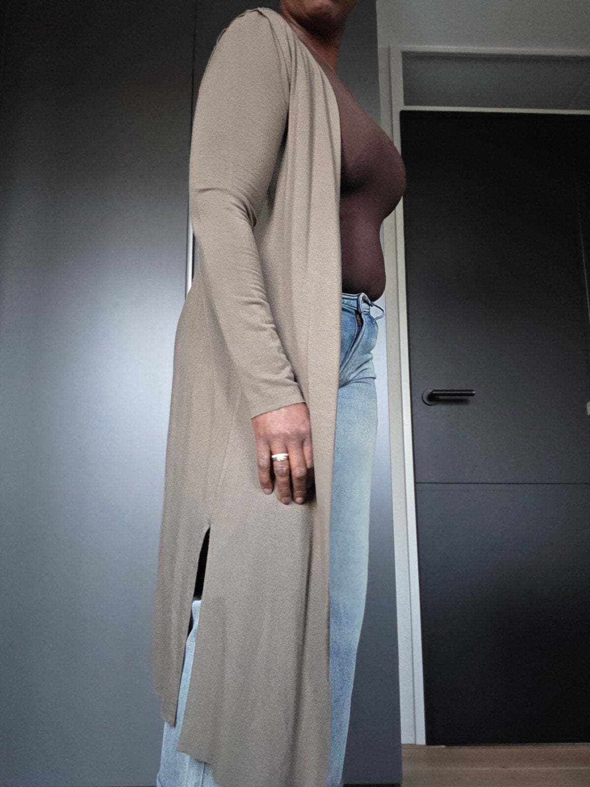YAYA Dames Lang Vest Maat M - Bruin, Maat 38/40 (M), Bruin, Ophalen of Verzenden, Zo goed als nieuw