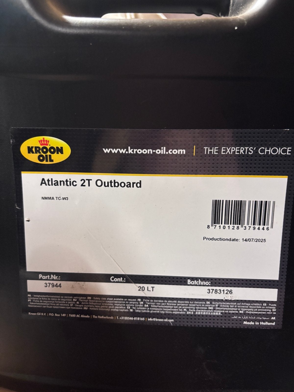 Kroon Oil Atlantic 2T Outboard Olie - 17 Liter, Watersport en Boten, Ophalen, Nieuw, Motor en Techniek
