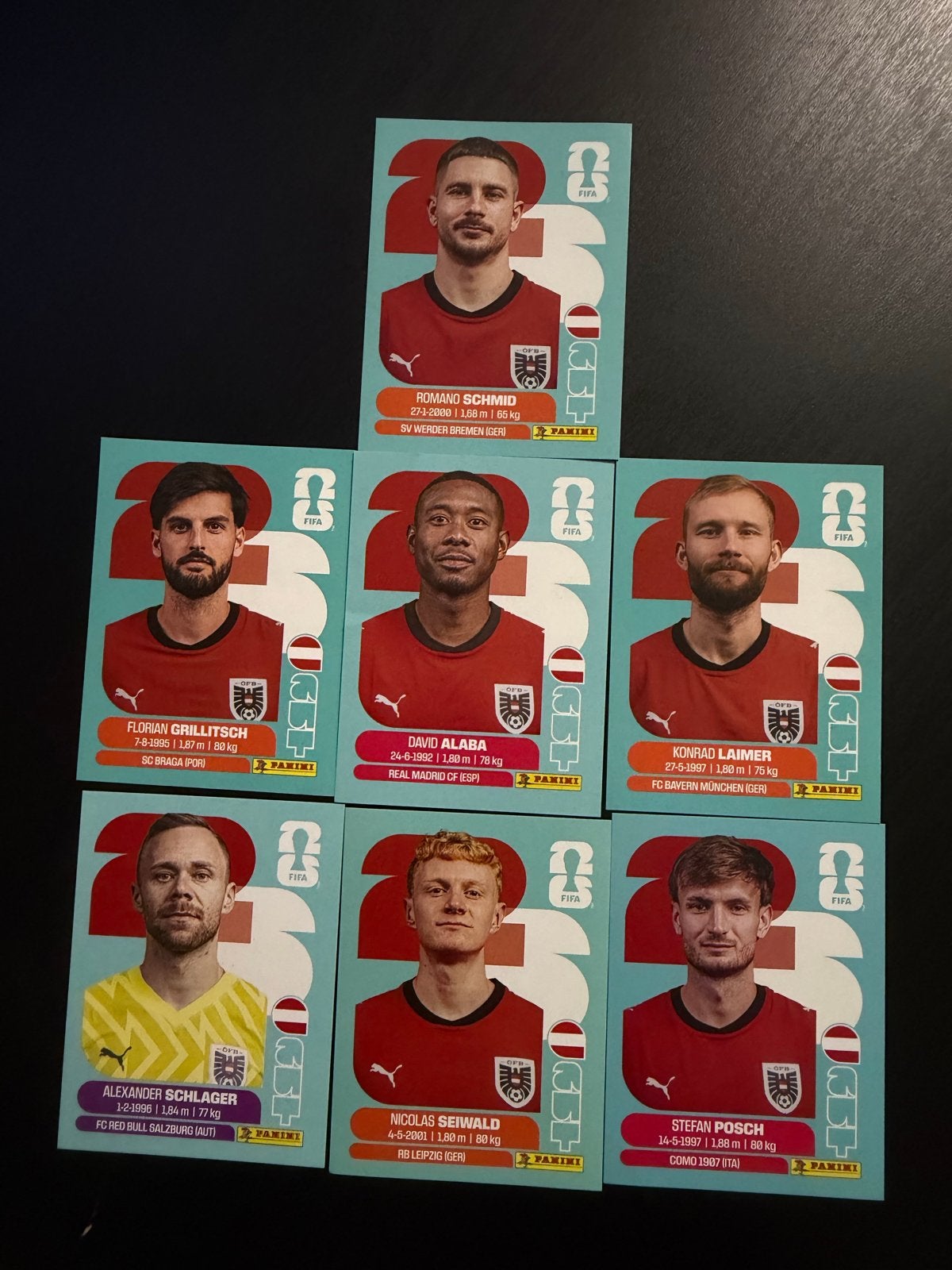 Panini FIFA 365 2023 Oostenrijkse Spelerskaarten Set, Verzamelen, Ophalen of Verzenden, Zo goed als nieuw, Overige sporten, Spelerskaart