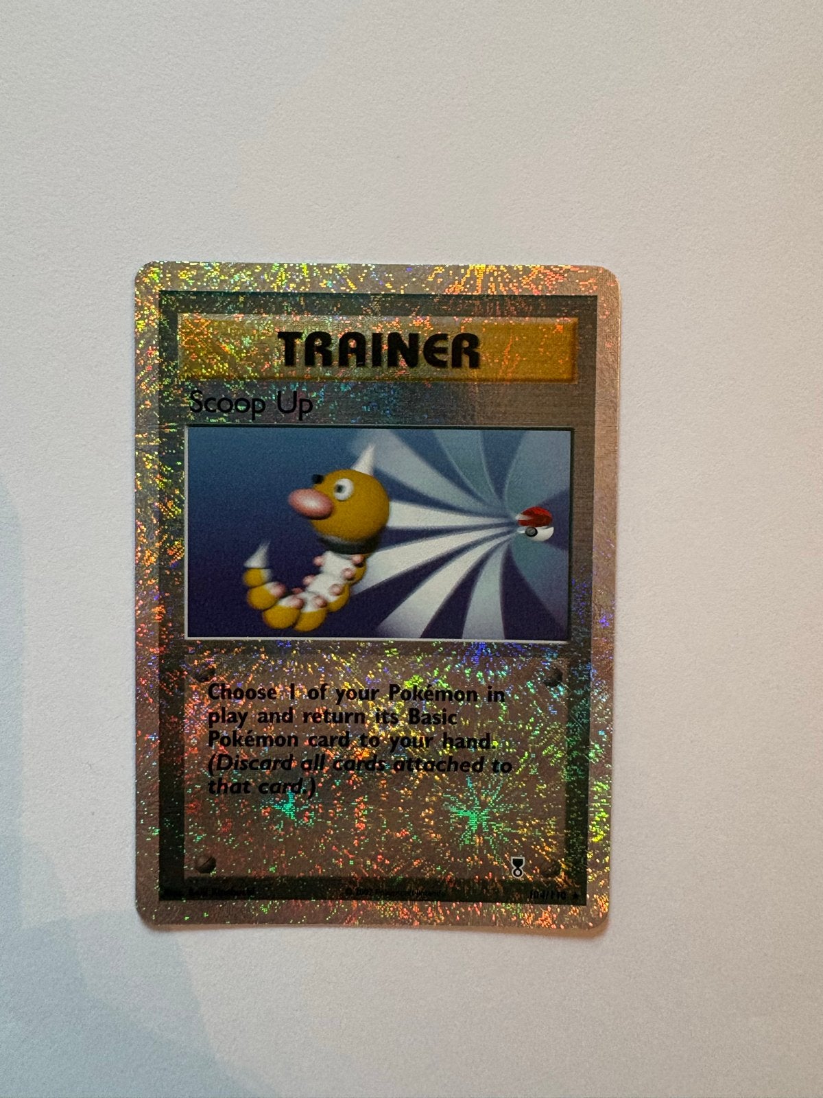 Pokemon Trainer Scoop Up 104/110, Ophalen of Verzenden, Zo goed als nieuw, Losse kaart, Foil