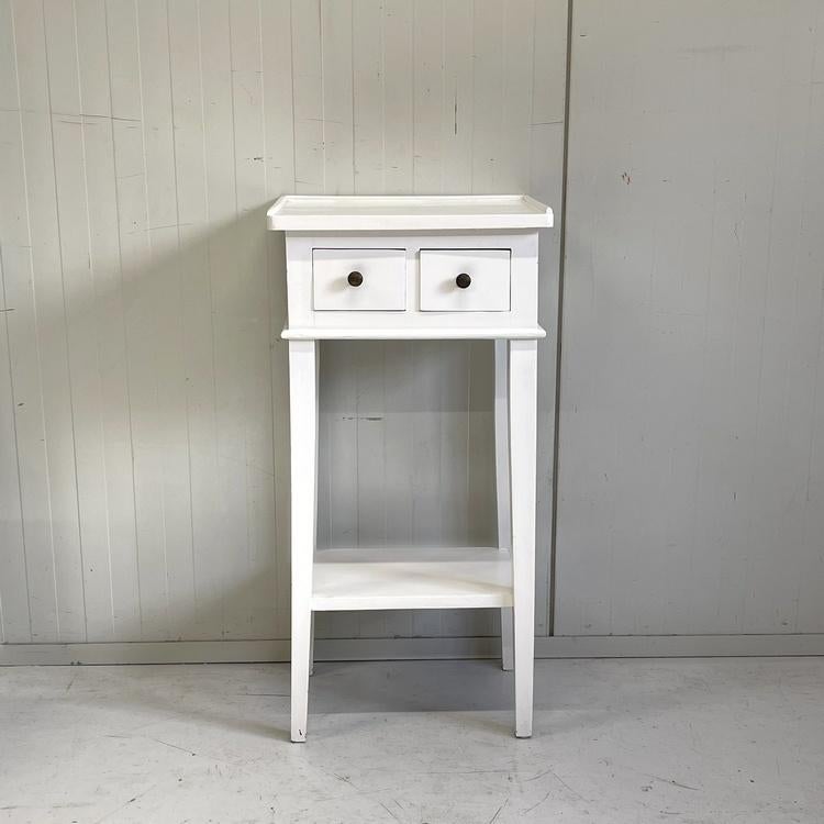 Wit nachttafeltje side-table hoog tafeltje halkastje brocant, Ophalen, Gebruikt, Onbekend, Minder dan 50 cm
