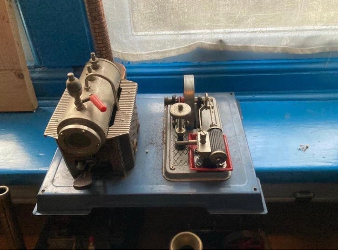 Antieke Stoommachine met Schuif en Regulateur - Werkend Mode, Overige merken, Gebruikt, Ophalen of Verzenden, Groter dan 1:32