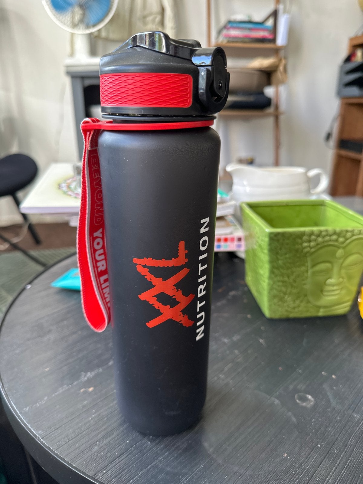 XXL Nutrition Waterfles - Zwart met Rood - 1 Liter, Sport en Fitness, Ophalen of Verzenden, Gebruikt