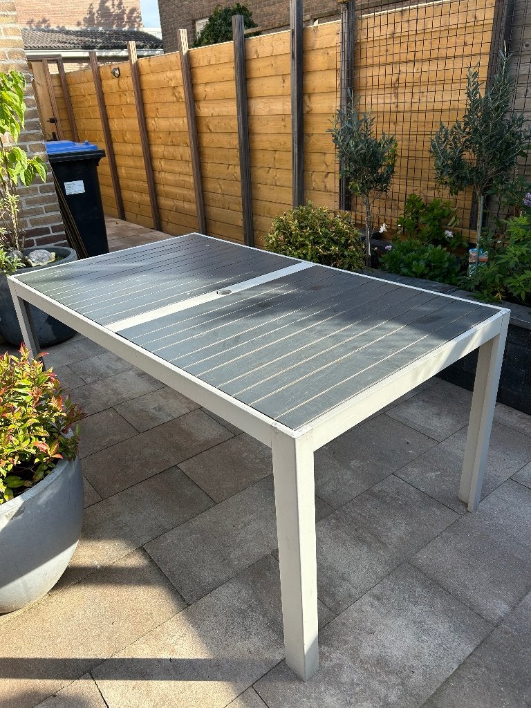 tuintafel 156x90 cm., Tuin en Terras, Ophalen, Gebruikt, Rechthoekig, Aluminium