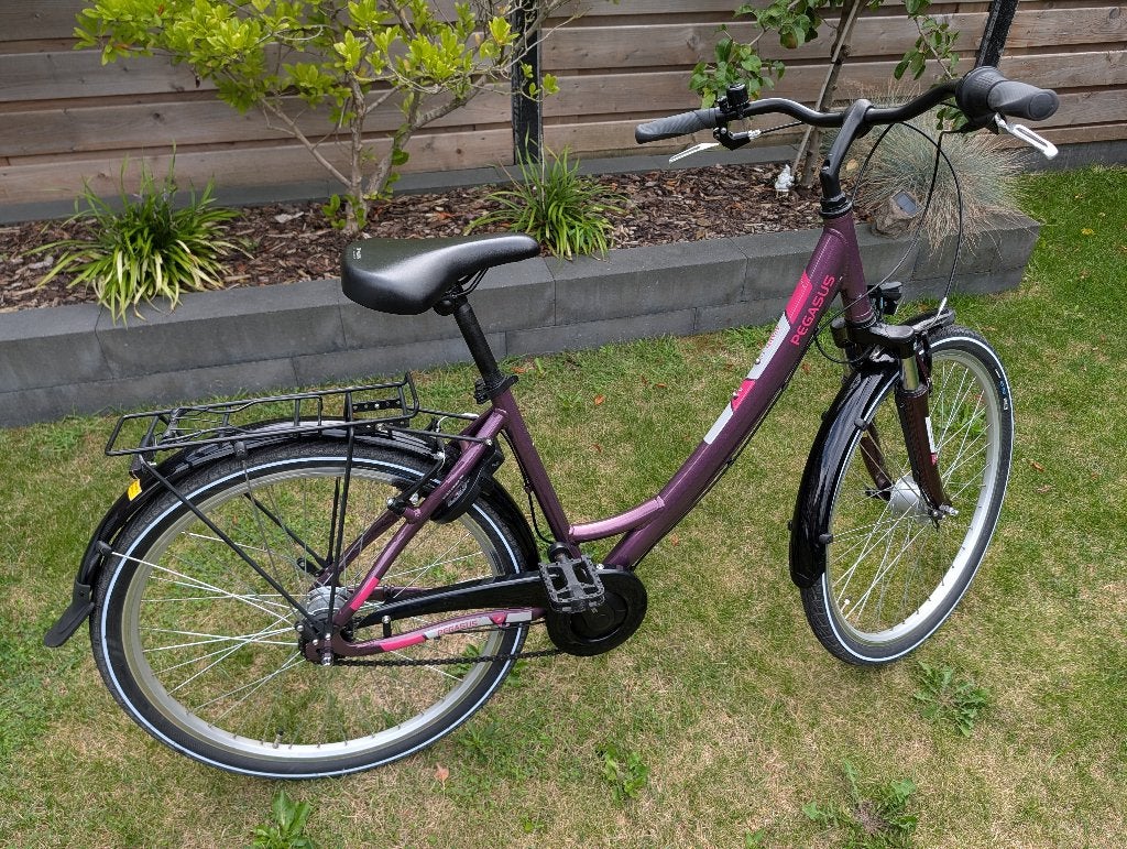 Pegasus Avanti 7 Dark Berry paars Meisjesfiets 26 inch, Velgrem, Versnellingen, Zo goed als nieuw, Pegasus