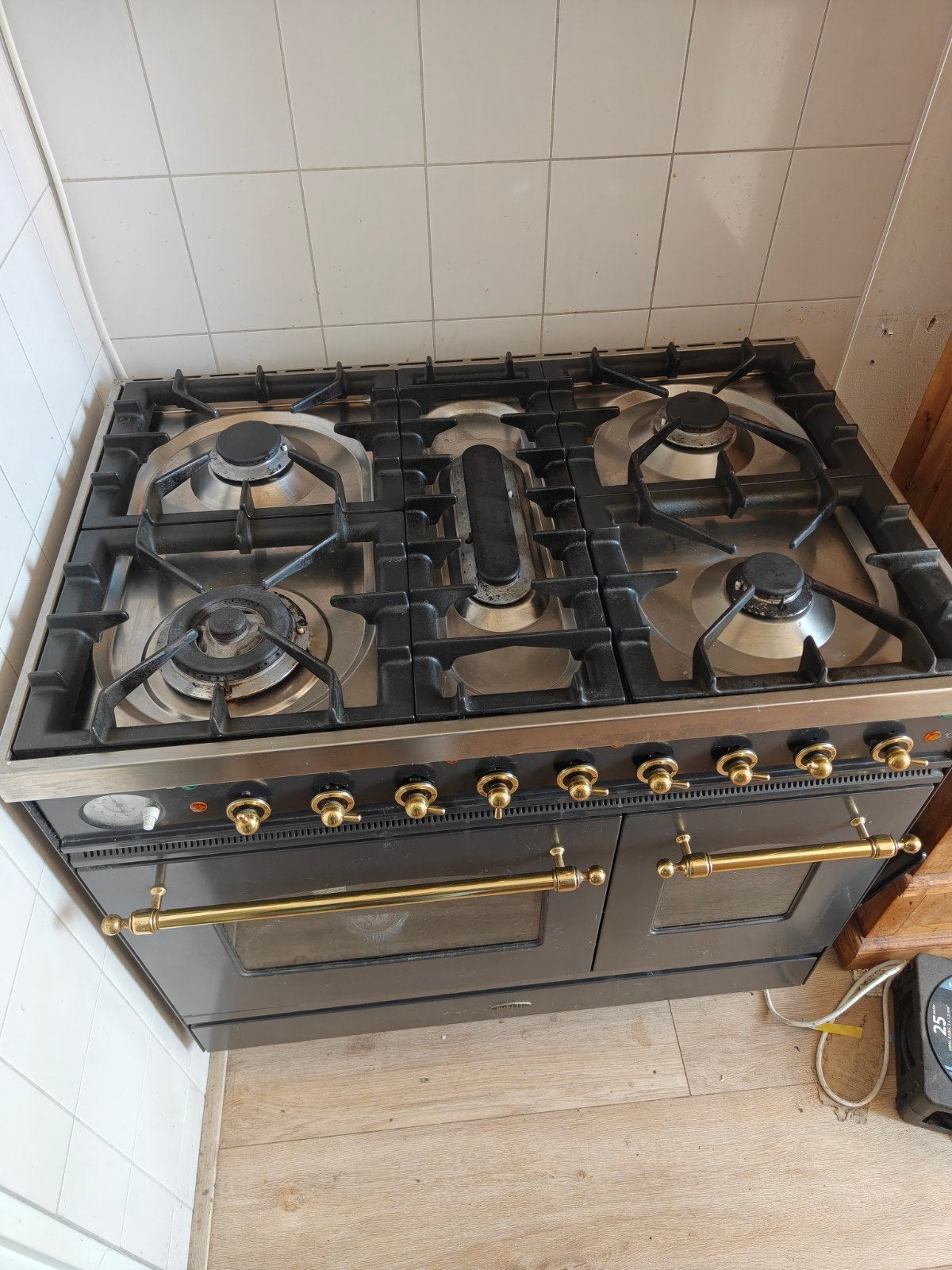 Boretti Fornuis met Dubbele Oven en 4 Gasbranders, Gebruikt, 60 cm of meer, Grill, Gas