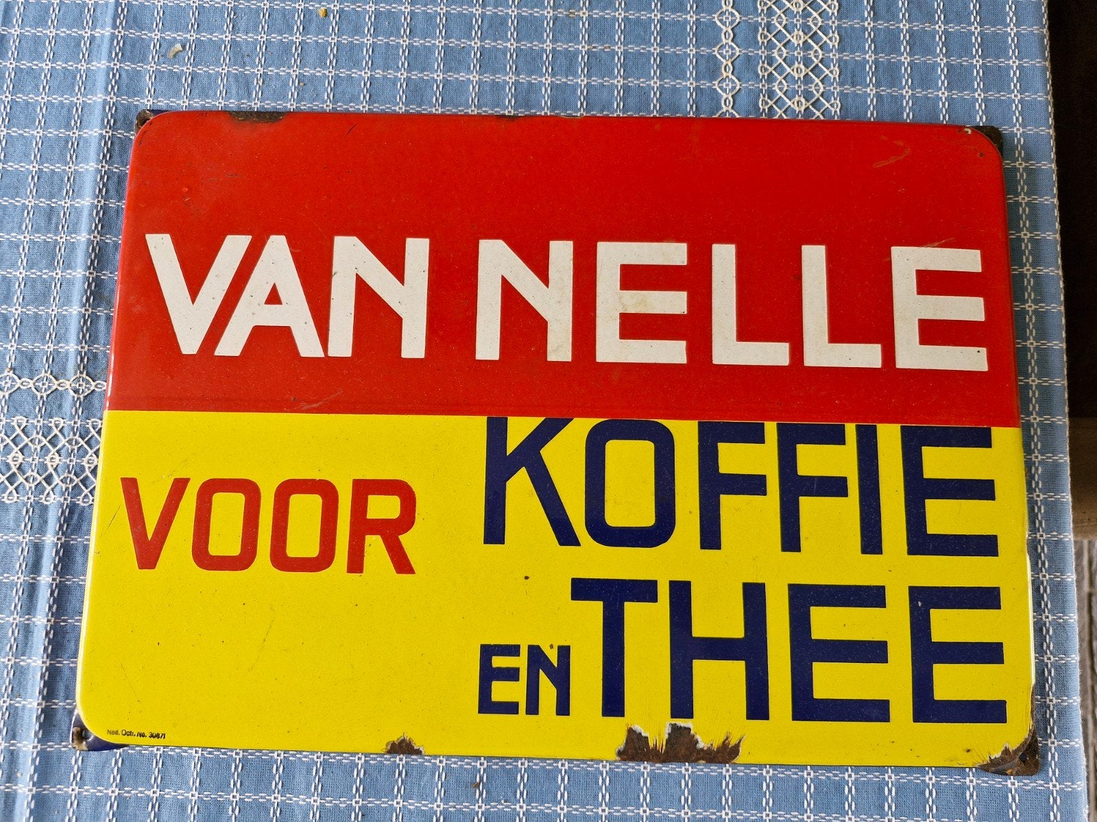 Emaille bord Van Nelle, Ophalen of Verzenden