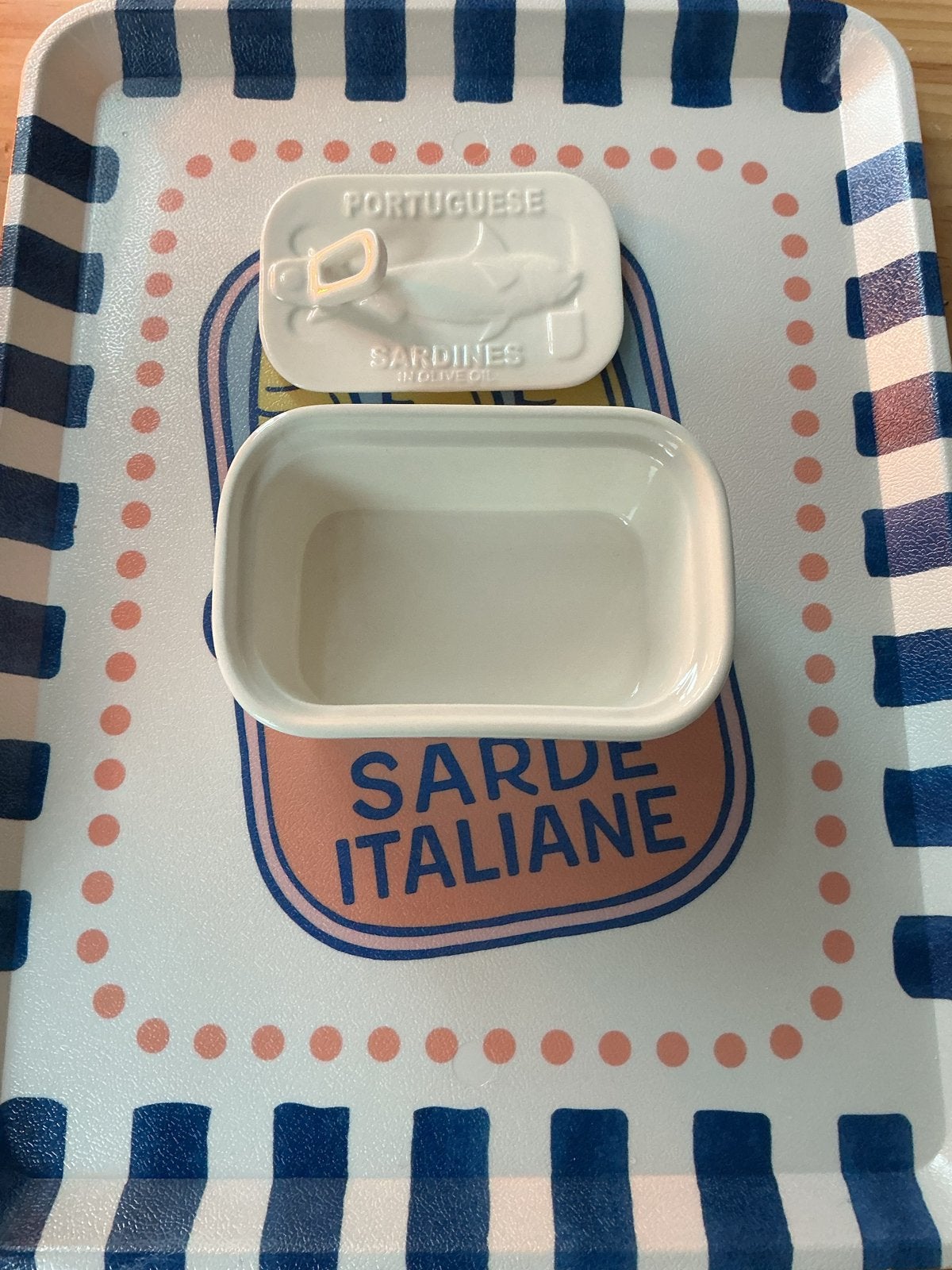 Keramiek servies sardine blikje - Portugees design, Ophalen of Verzenden, Nieuw, Keramiek, Overige typen