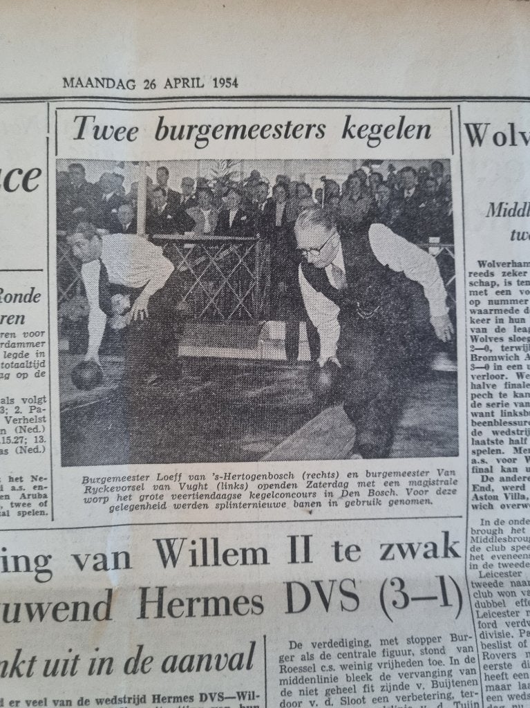 Kegelconcours Den Bosch (1954), Verzamelen, Ophalen of Verzenden, 1940 tot 1960, Knipsel(s)