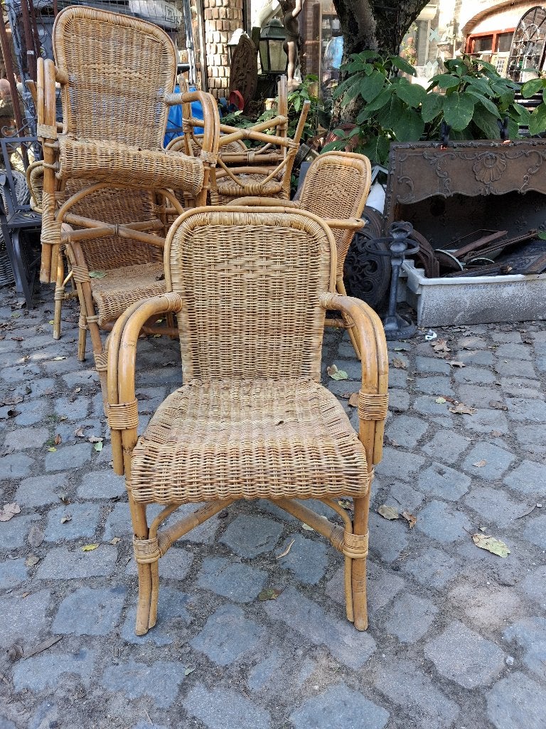 Rieten terrasstoelen, Ophalen, Gebruikt, Overige materialen