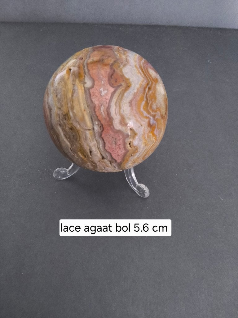 Lace agaat bol, Verzamelen, Mineralen en Fossielen, Ophalen of Verzenden, Mineraal