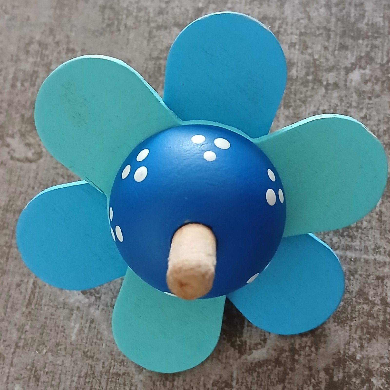 Goki Houten Tol Bloem Blauw - Educatief Speelgoed, Ophalen of Verzenden, Gebruikt, Jongen of Meisje