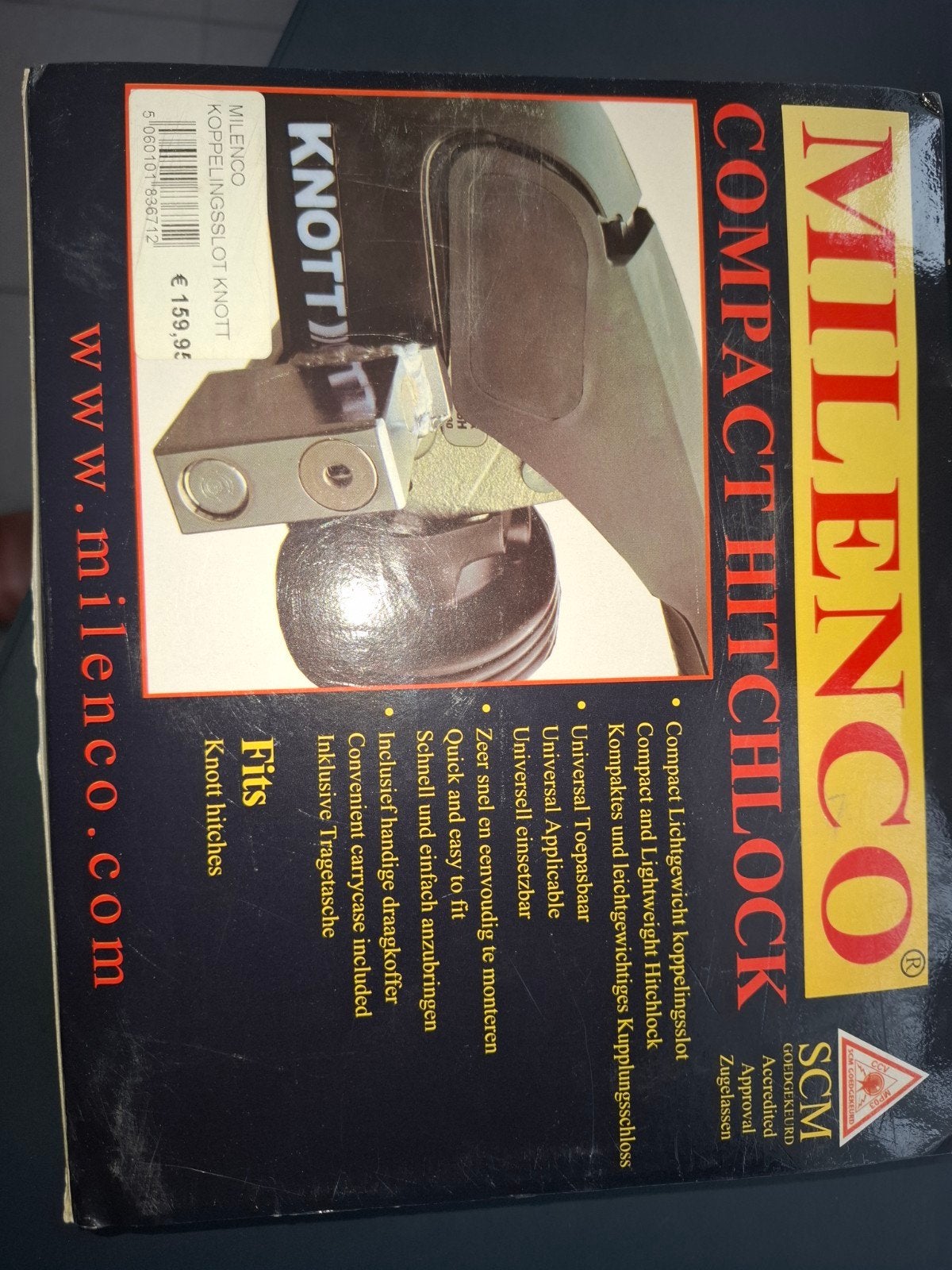 Milenco Compact Hitchlock KNOTT - SCM Goedgekeurd, Caravans en Kamperen, Ophalen, Zo goed als nieuw