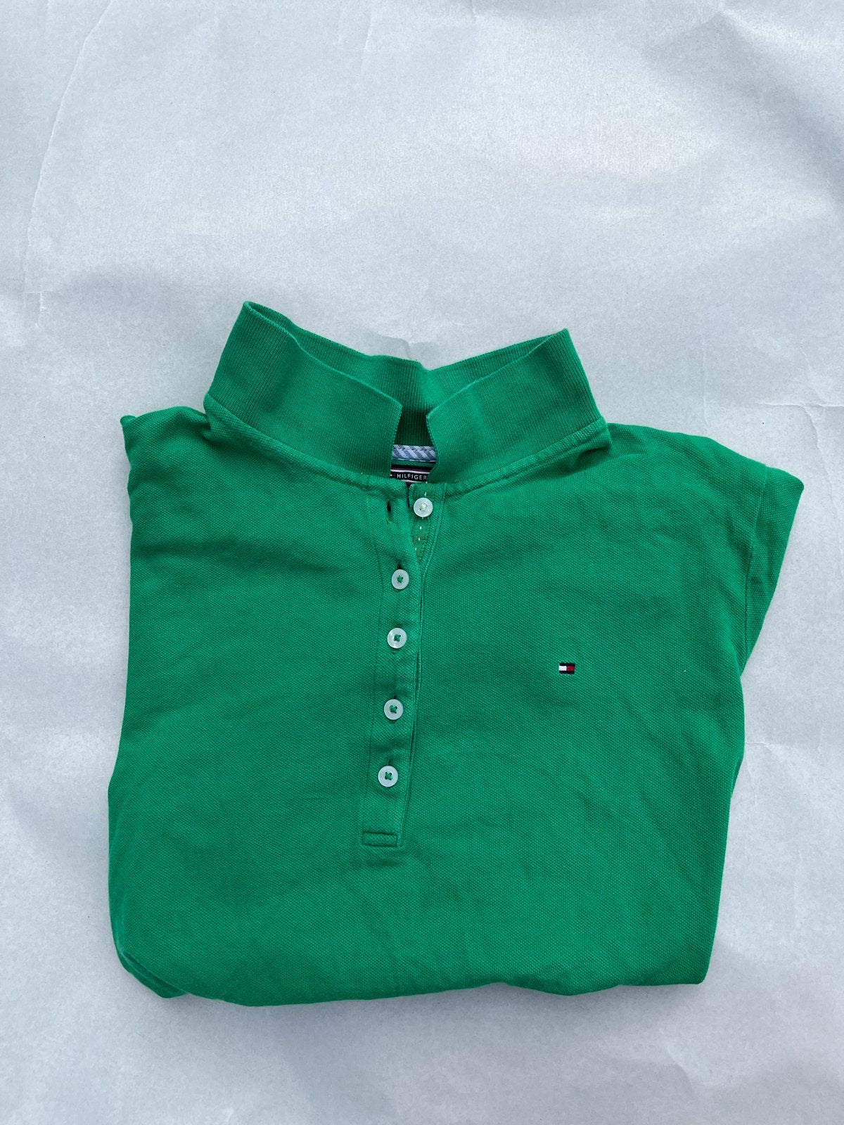 Tommy Hilfiger Vrouwenpolo - Groen, Maat XL, Kleding | Dames, Maat 46/48 (XL) of groter, Ophalen of Verzenden, Zo goed als nieuw