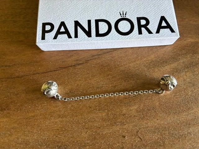 Veiligheidsketting Pandora Zilver. 7cm, Sieraden, Tassen en Uiterlijk, Armbanden, Ophalen of Verzenden, Zo goed als nieuw, Zilver